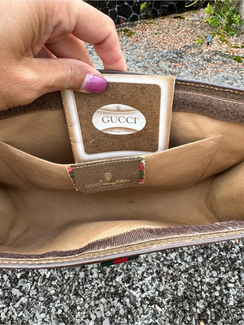 Gucci Vintage 1980s GG Supreme Monogram Clutch Portfolio Web Stripe Italy - Picture 11 of 13